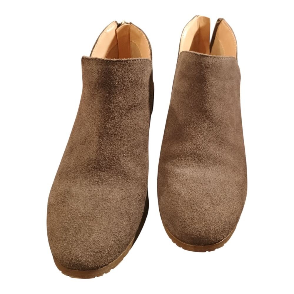 Kenneth Cole Women's Reaction Side Skip Gray Suede Ankle Booties Shoes Size 7